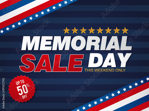 Memorial day sale banner template design