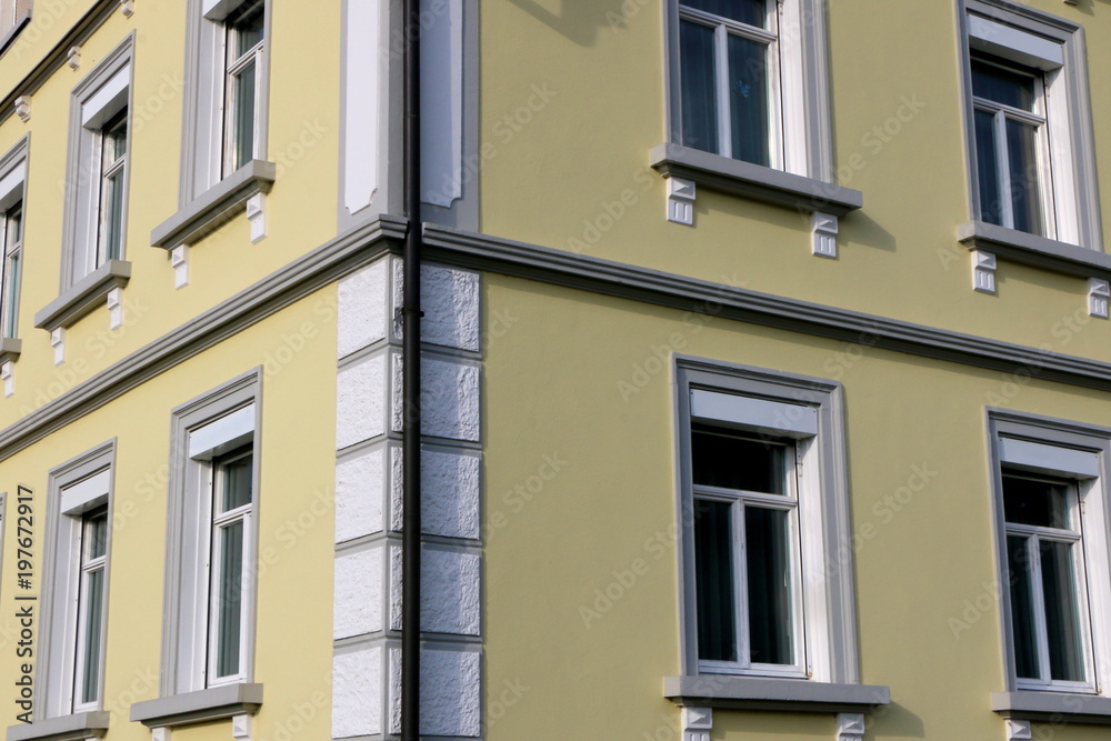 Facade of a historic Building, Fassade eines historischen Gebäudes