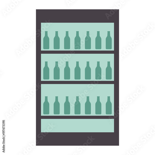 fridge with bottles drink beverages   vector illustration