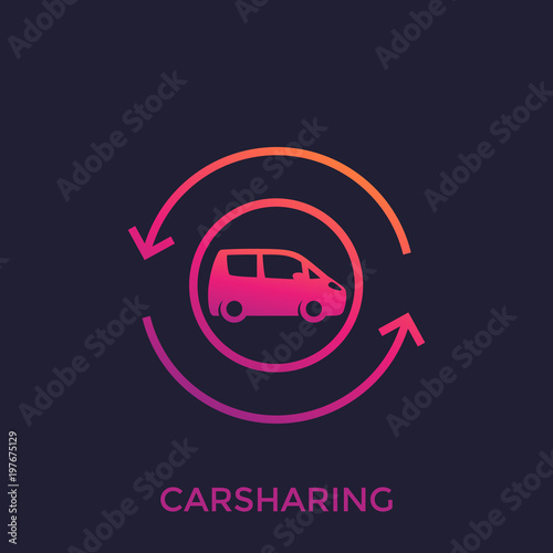carsharing vector icon, carpooling service