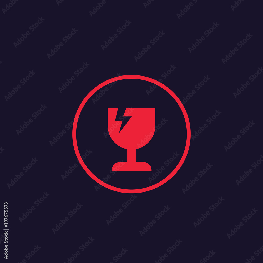 fragile symbol, vector icon fragile symbol, vector icon