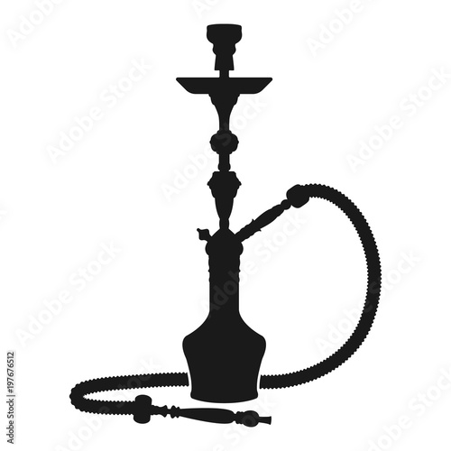 Hookah Silhouette Icon Vector Isolated