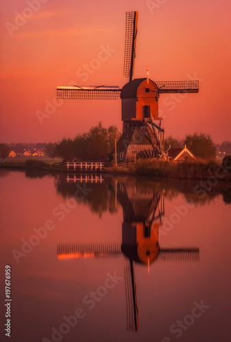 Windmill reflection