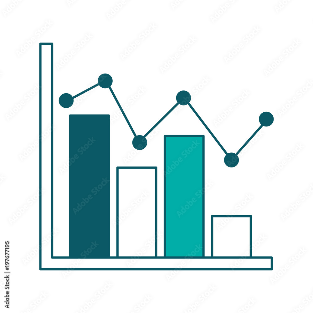 statistic bar graph pointed line strategic scheme vector illustration green design statistic bar graph pointed line strategic scheme vector illustration green design