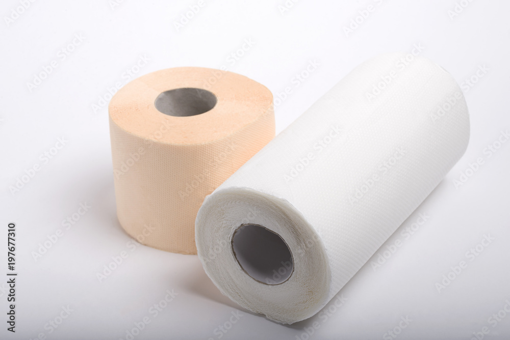 Paper towel isolated on white. Toilet Tissue Isolated. Paper towel isolated on white. Toilet Tissue Isolated.