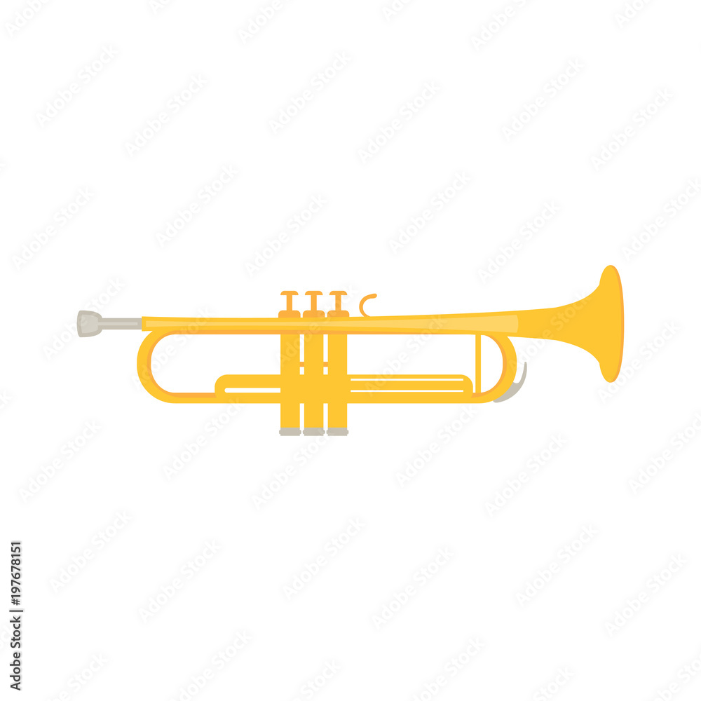 Fototapeta premium Trumpet icon in a flat design. Vector illustration
