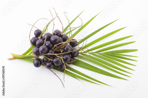 acai fruit on a white background _ (Euterpe Oleracea) photo