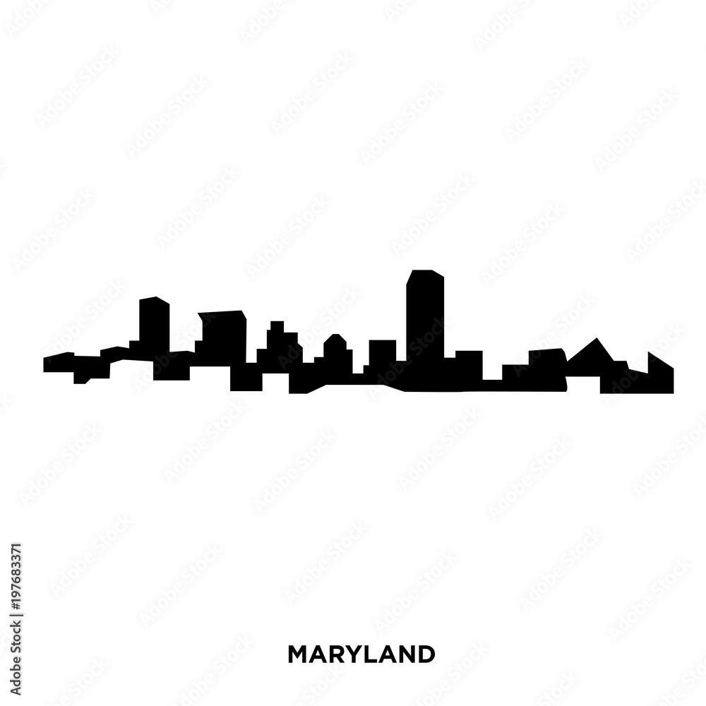 maryland silhouette, in black