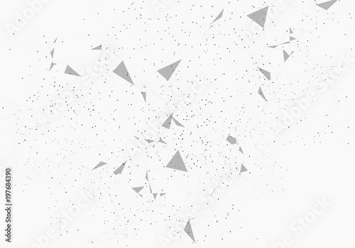 Science, technology and medicine templates background with connected triangles dots and lines