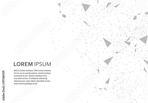 Science, technology and medicine templates background with connected triangles dots and lines