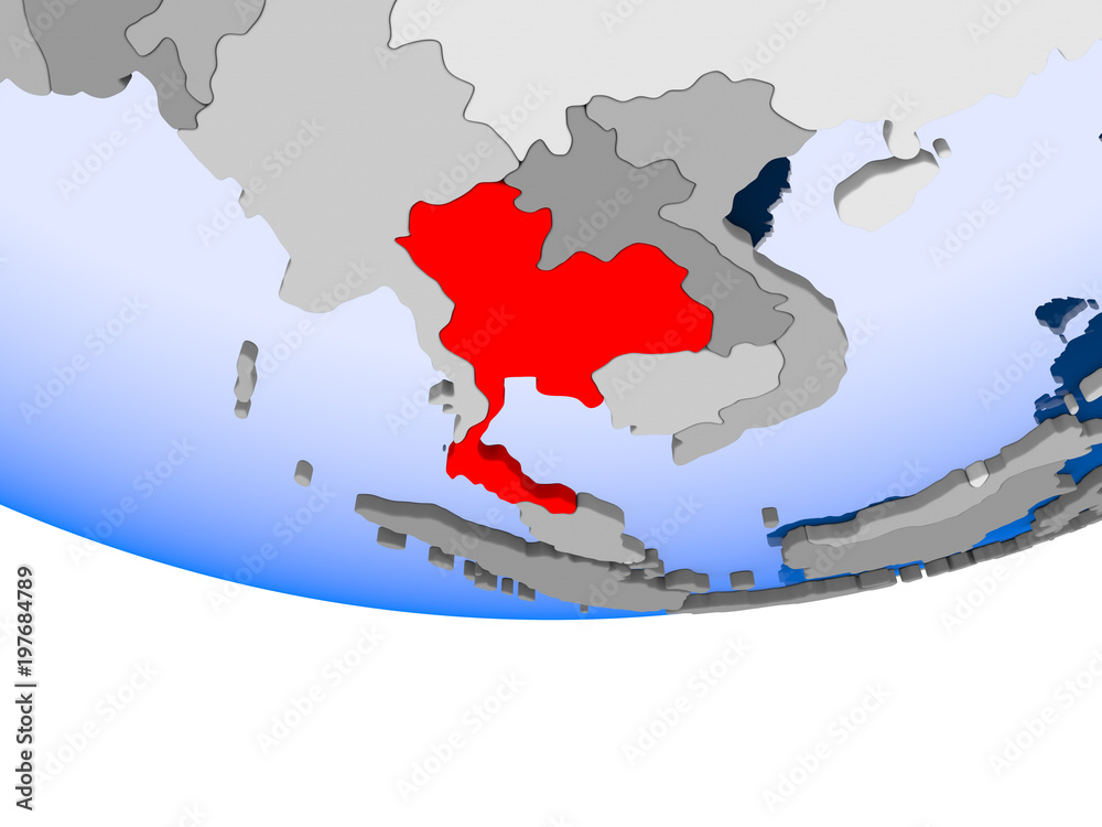 Fototapeta premium Thailand on globe