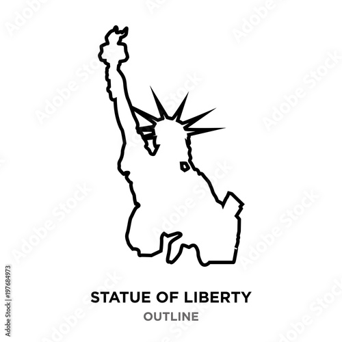 statue of liberty outline on white background