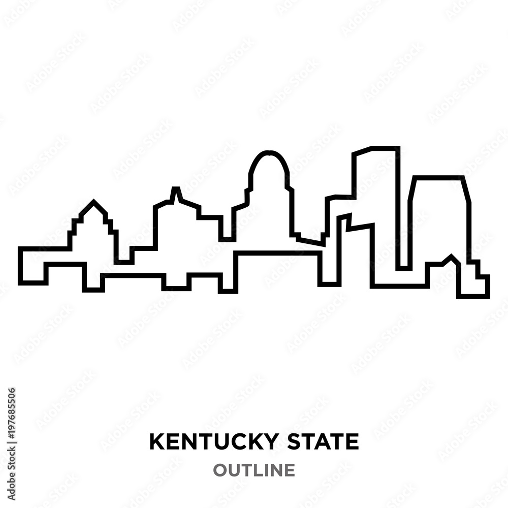 Naklejka premium kentucky state outline on white background