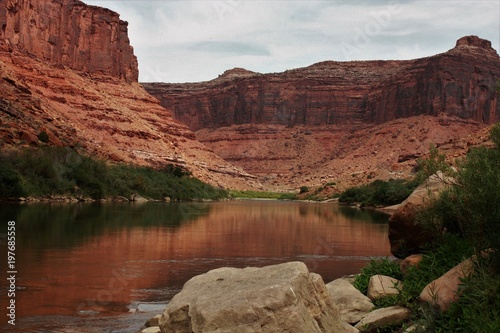 scene from the bank of the Colorado River in Canyonlands Moab Utah.