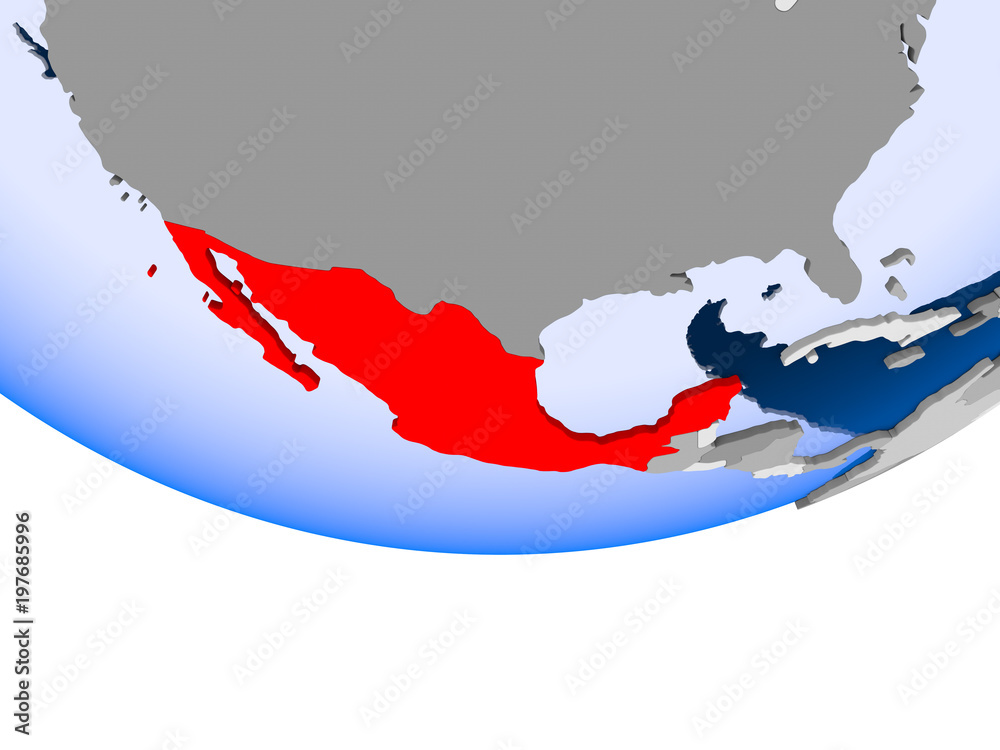 Fototapeta premium Mexico on globe