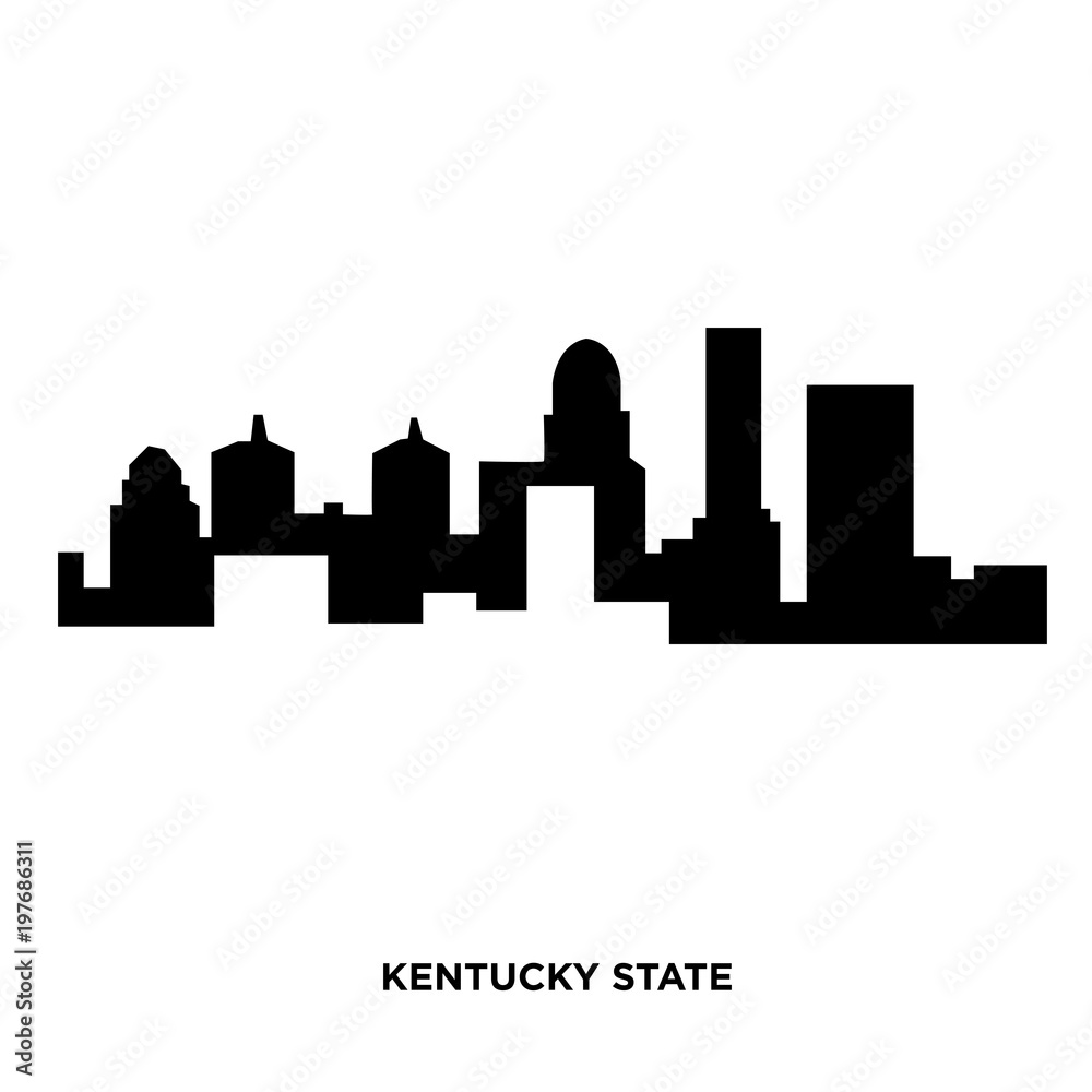 Naklejka premium kentucky state silhouette on white background, in black
