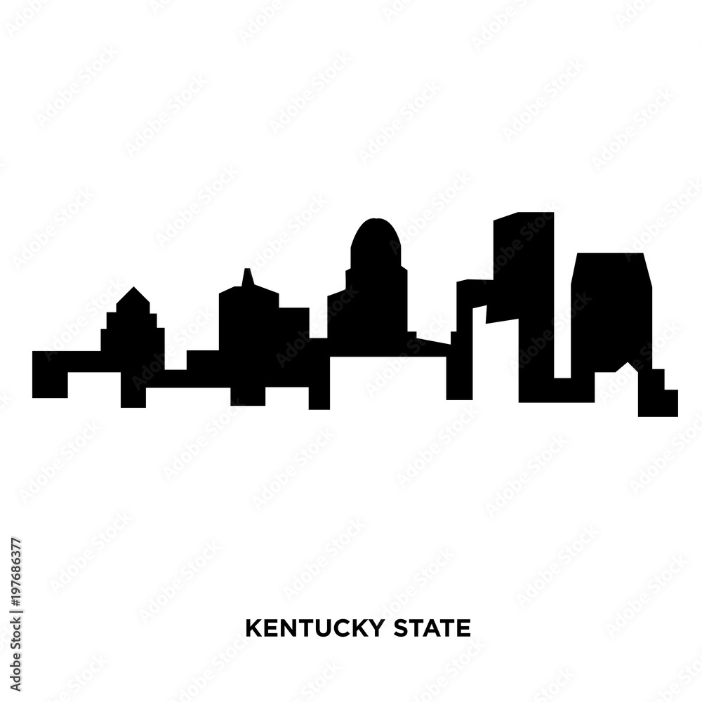 Fototapeta premium kentucky state silhouette on white background, in black