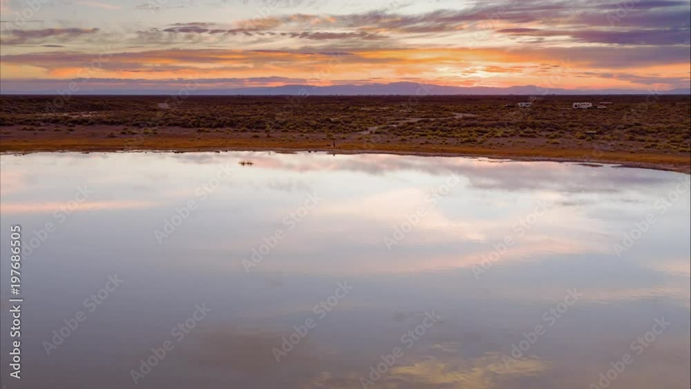 San Luis Lake at Sunset Reflection Drone Aerial San Luis Lake at Sunset Reflection Drone Aerial
