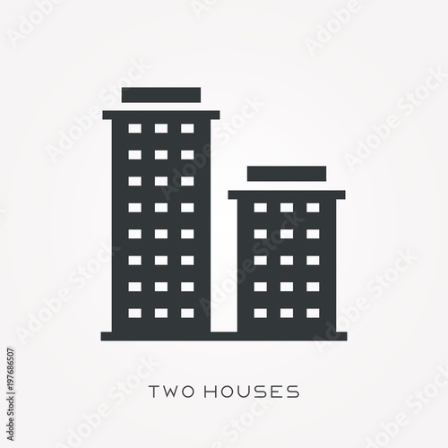 Silhouette icon two houses