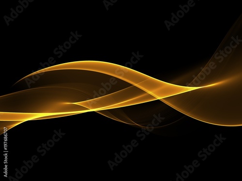  Abstract Golden Waves Background. Template Design 