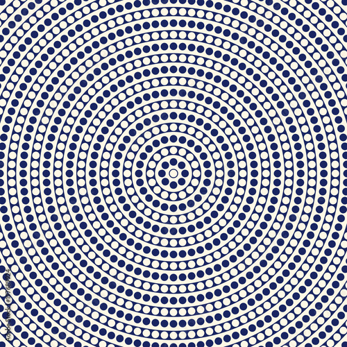 Surface pattern with repeated circles background. Symmetric geometric ornamental abstract background.