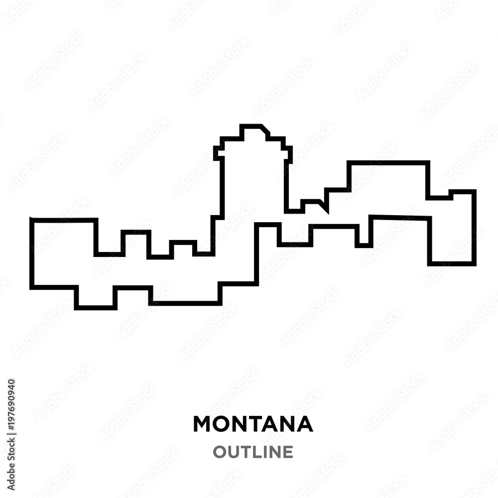 montana outline on white background montana outline on white background