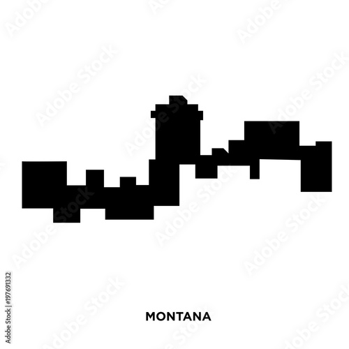 montana silhouette on white background  in black