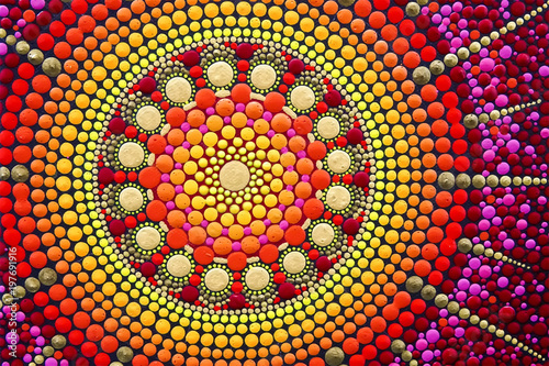 Fotografie Part of beautiful mandala hand painted