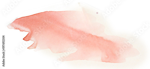 light red peach watercolor stain abstract shape background for design