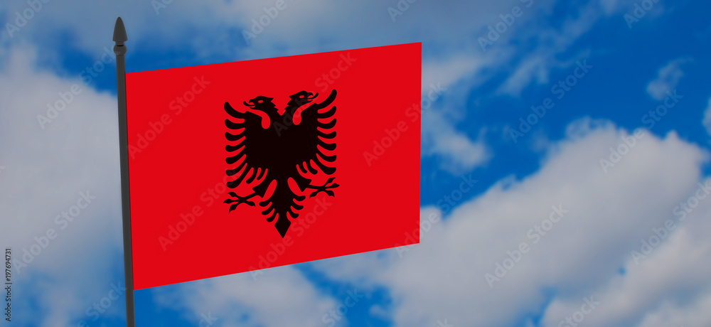 Bandiera Albania Stock Photo
