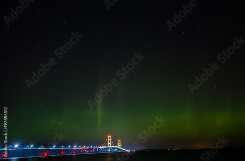 Mackinaw Bridge - aurora borealis - Northern Lights