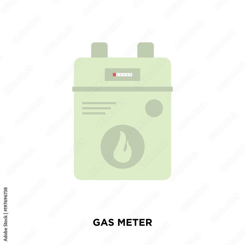 gas meter icon on white background, in mint, vector icon illustration gas meter icon on white background, in mint, vector icon illustration