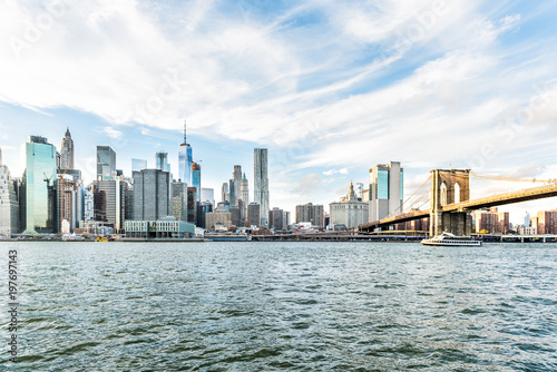 Canvas Print View of outside outdoors in NYC New York City Brooklyn Bridge Park by east river
