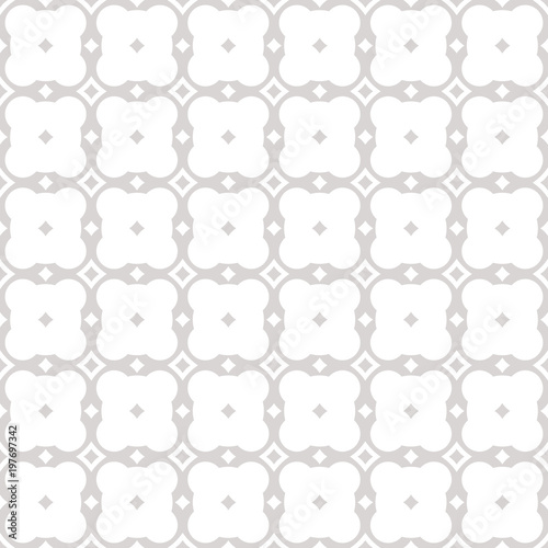 Vector seamless geometric ornament grid pattern. Abstract silver background. Squares pattern. Elegant pattern.