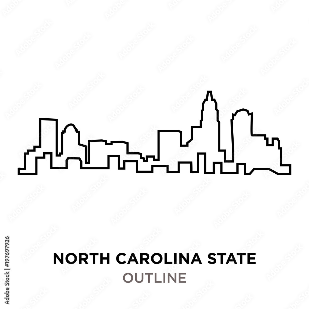 north carolina state outline on white background