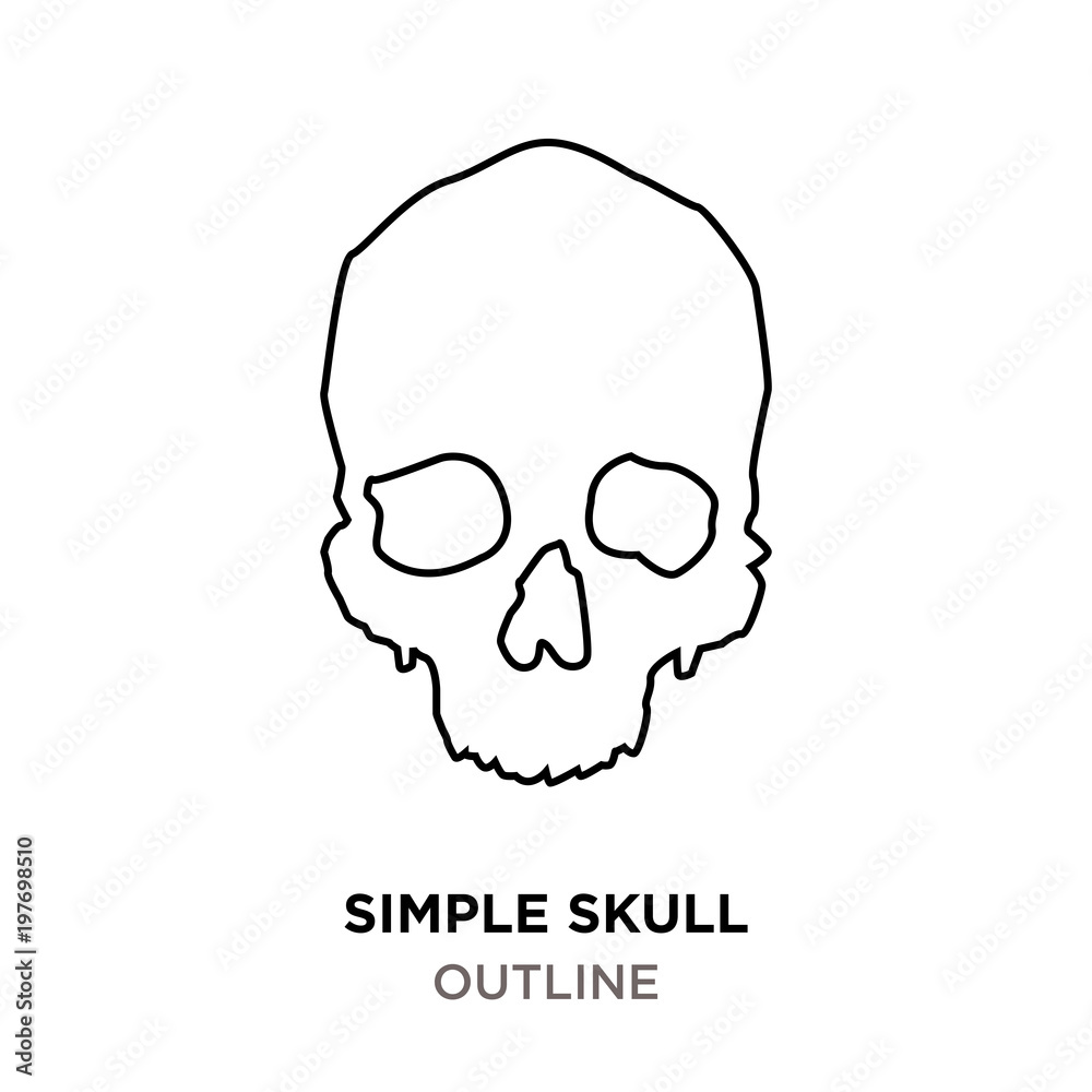 simple skull outline on white background