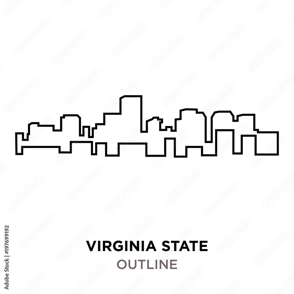 virginia state outline on white background