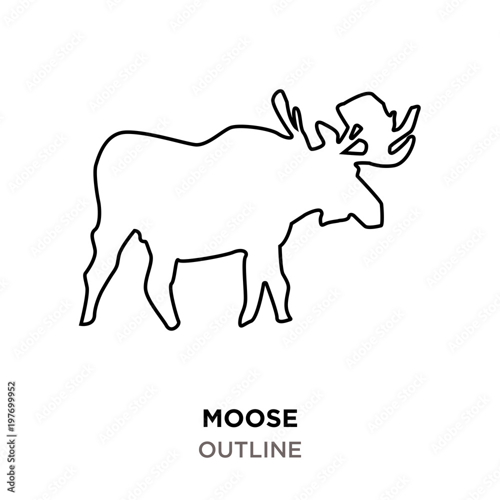 moose outline on white background