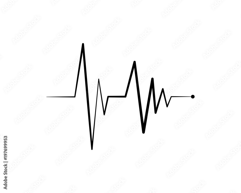 heart beat line vector