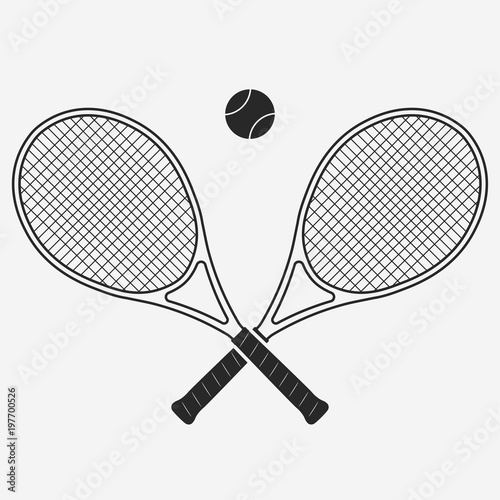 Wallpaper Mural Tennis racket and ball, vector