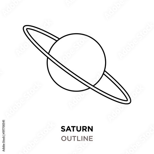 saturn outline on white background