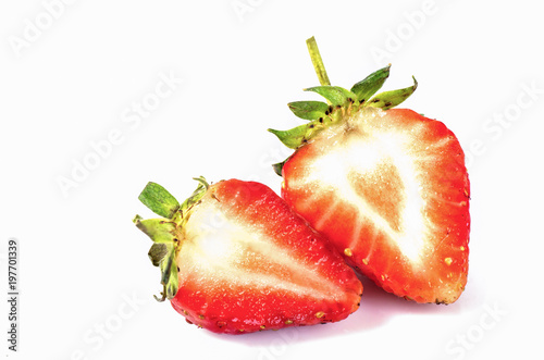 fresh strawberries isolated on white background