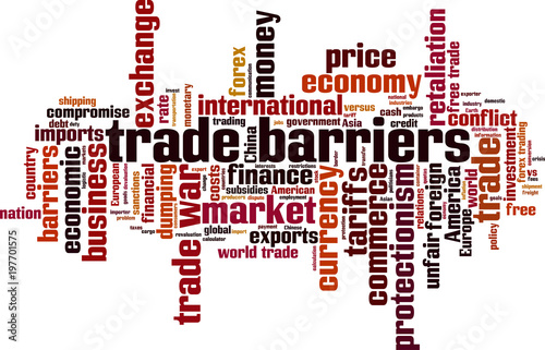 Trade barriers word cloud