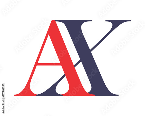 AX initial typography typography typeface typeset logotype alphabet image vector icon
