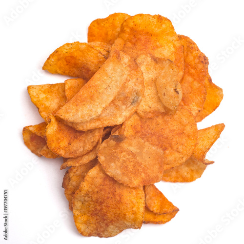 BBQ Kettle Potato Chips on a White Background