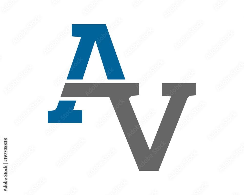 Fototapeta premium AV initial typography typography typeface typeset logotype alphabet image vector icon