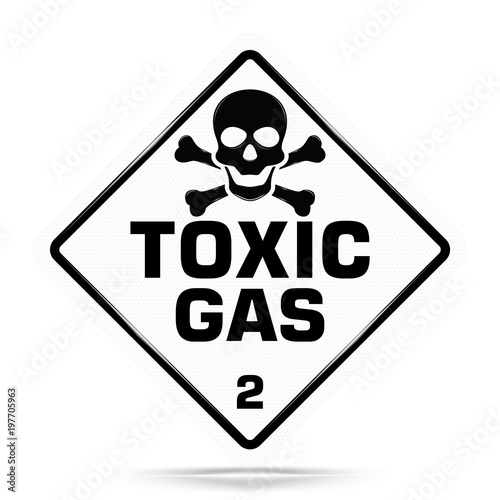 International Toxic Gas Class 2 Symbol,White Warning Dangerous icon on white background, Attracting attention Security First sign, Idea for,graphic,web design,Vector and illustration, EPS10.