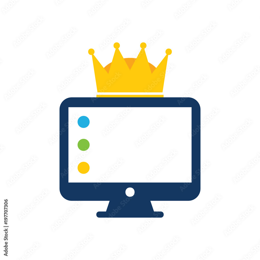 King Computer Logo Icon Design King Computer Logo Icon Design