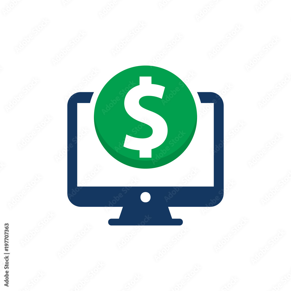 Money Computer Logo Icon Design Money Computer Logo Icon Design