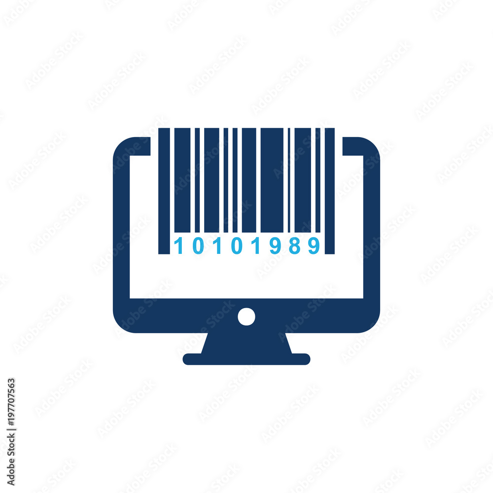 Barcode Computer Logo Icon Design Barcode Computer Logo Icon Design